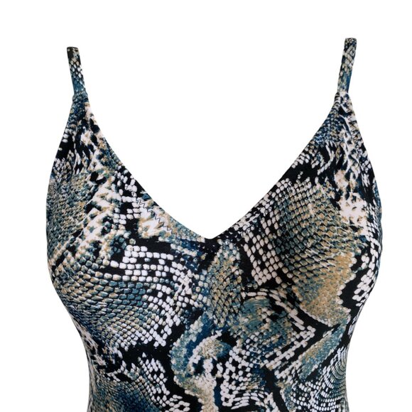 Shade & Shore women's size medium multi color snakeskin one piece swimsuit - Picture 5 of 11